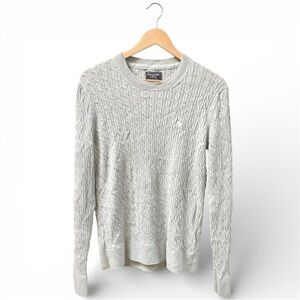 Y2K Abercrombie & Fitch Merino Wool Light Gray Cable Knit Sweater Women's Medium